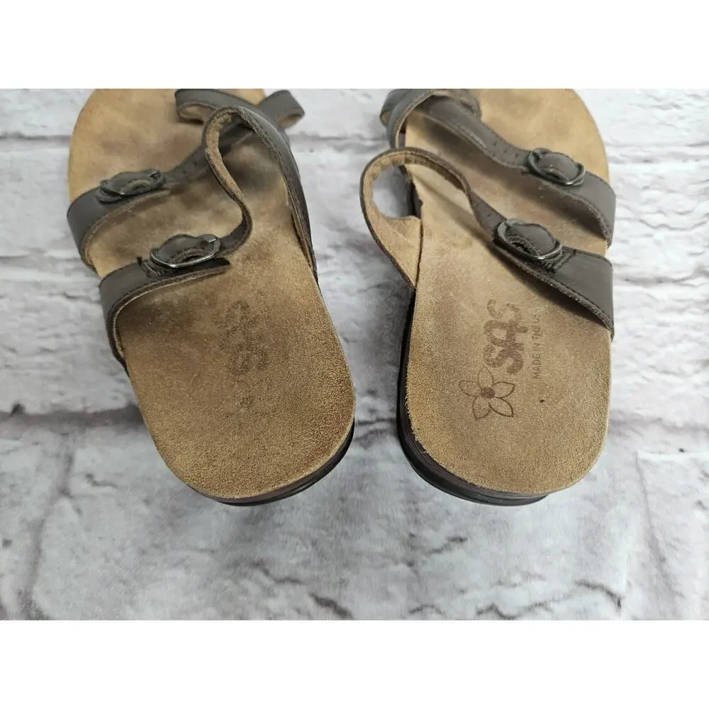 Sas Women's Sandals Size 6.5 Wide Brown Strappy